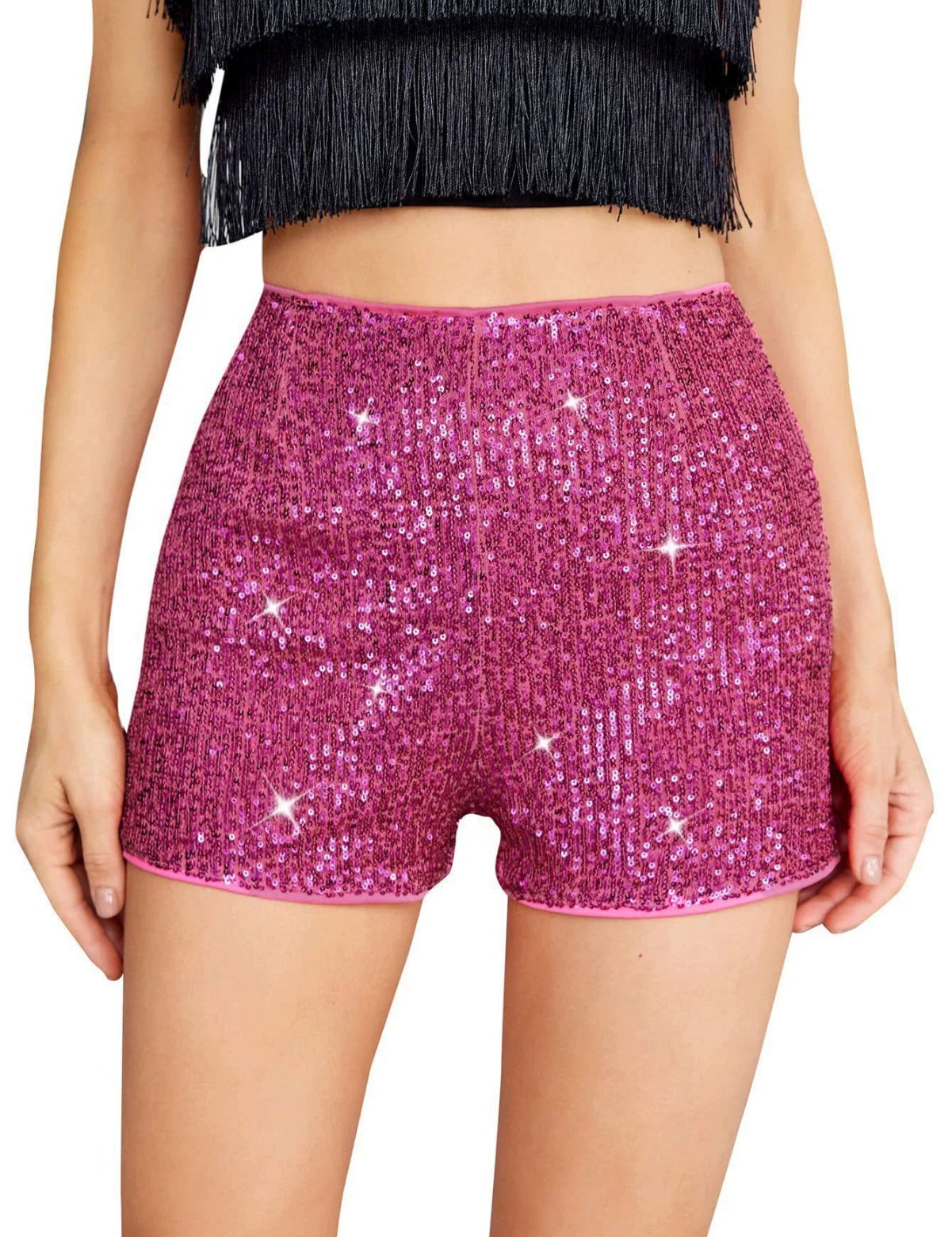 BILLY | Elasticated Sequin Glitter Summer Shorts