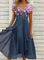 Yvonne | Damen Fließendes Blumen-Formkleid mit kurzen Ärmeln 3