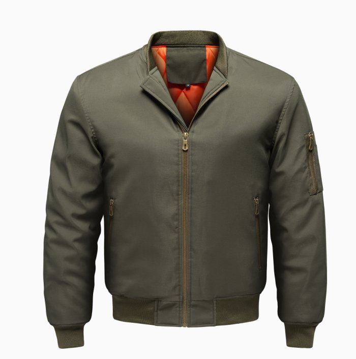 David | Classic Bomber Jacket with Utility Zipper Detail