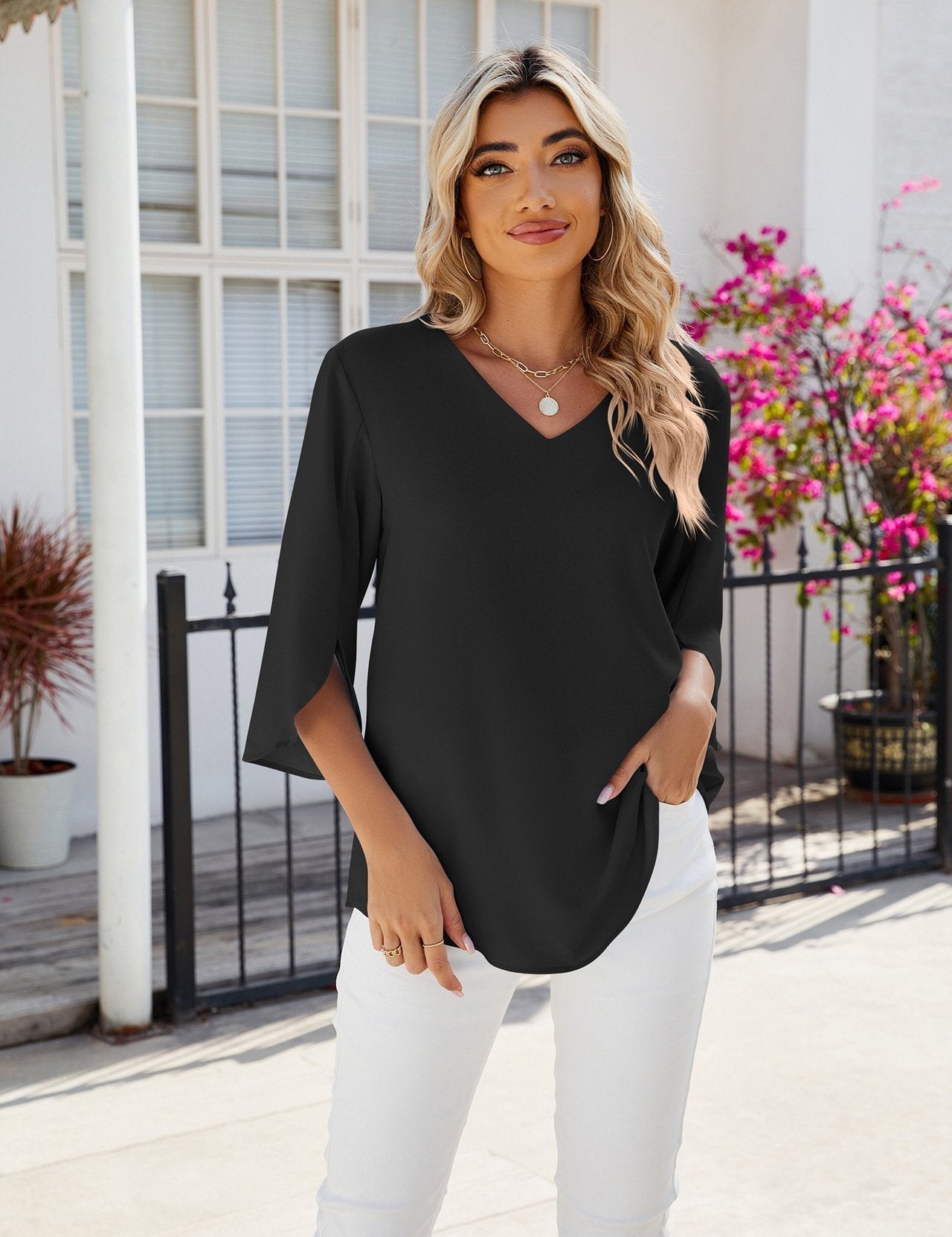JAMY | V-neck Elegant Blouse